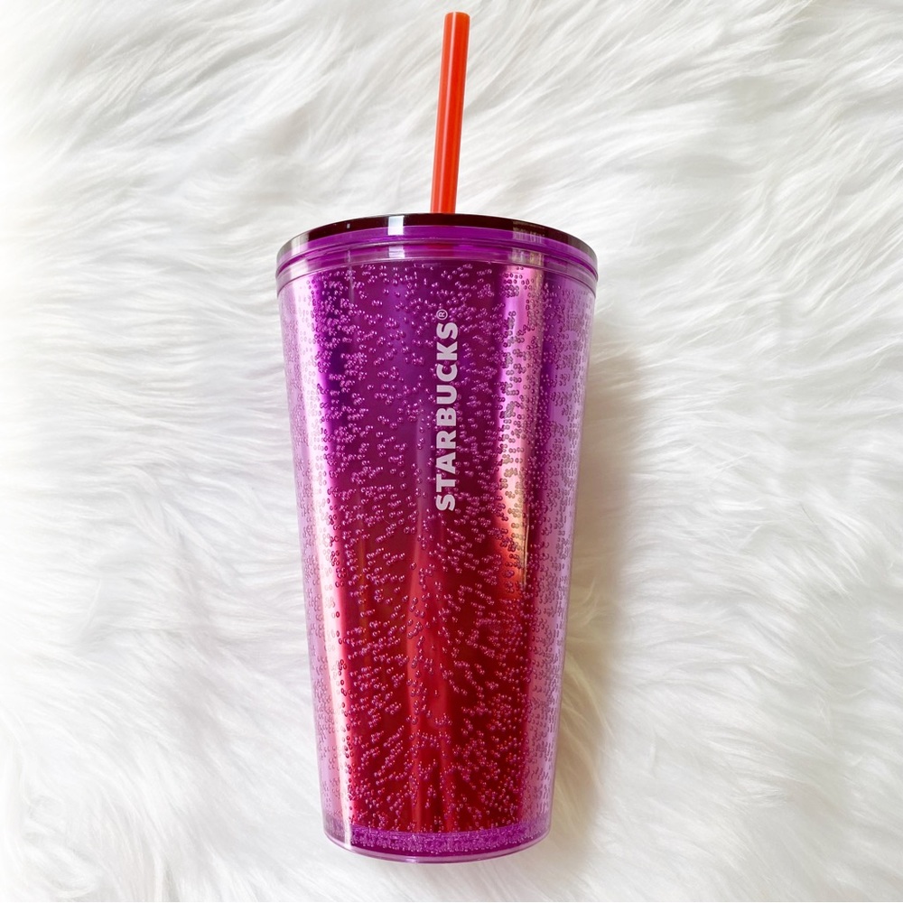 NWT Starbucks Grande Red to Purple Ombré Bubble Tumbler